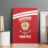 Custom Sardinia Football Canvas Wall Art Forza Sa Natzionale Sardegna Pattern