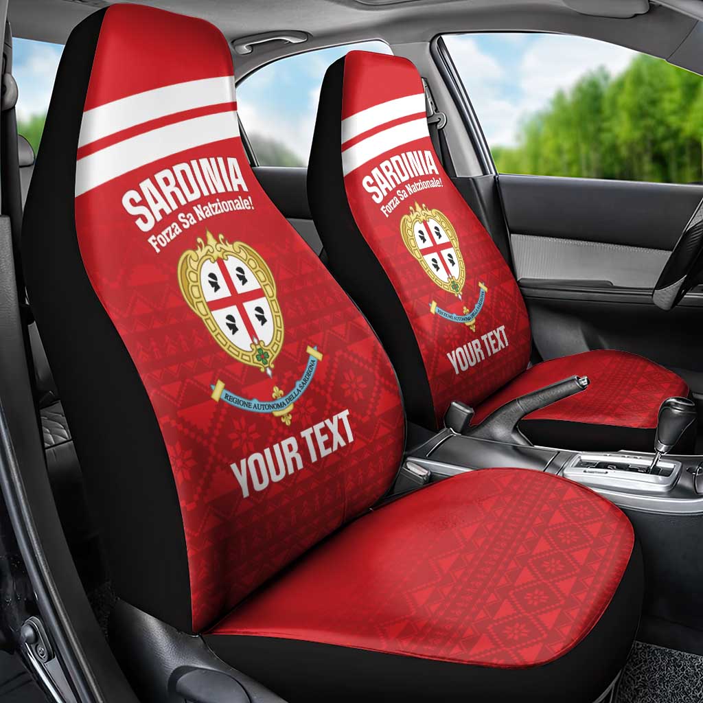 Custom Sardinia Football Car Seat Cover Forza Sa Natzionale Sardegna Pattern
