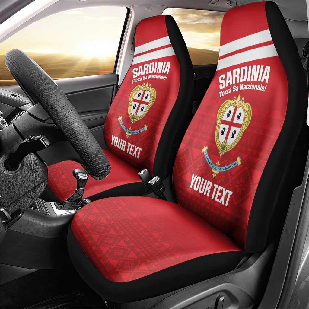 Custom Sardinia Football Car Seat Cover Forza Sa Natzionale Sardegna Pattern