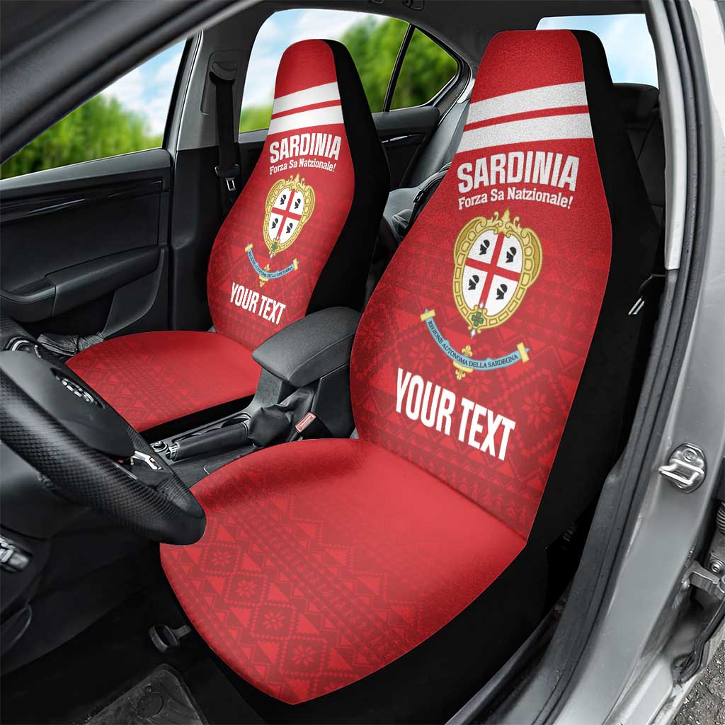 Custom Sardinia Football Car Seat Cover Forza Sa Natzionale Sardegna Pattern