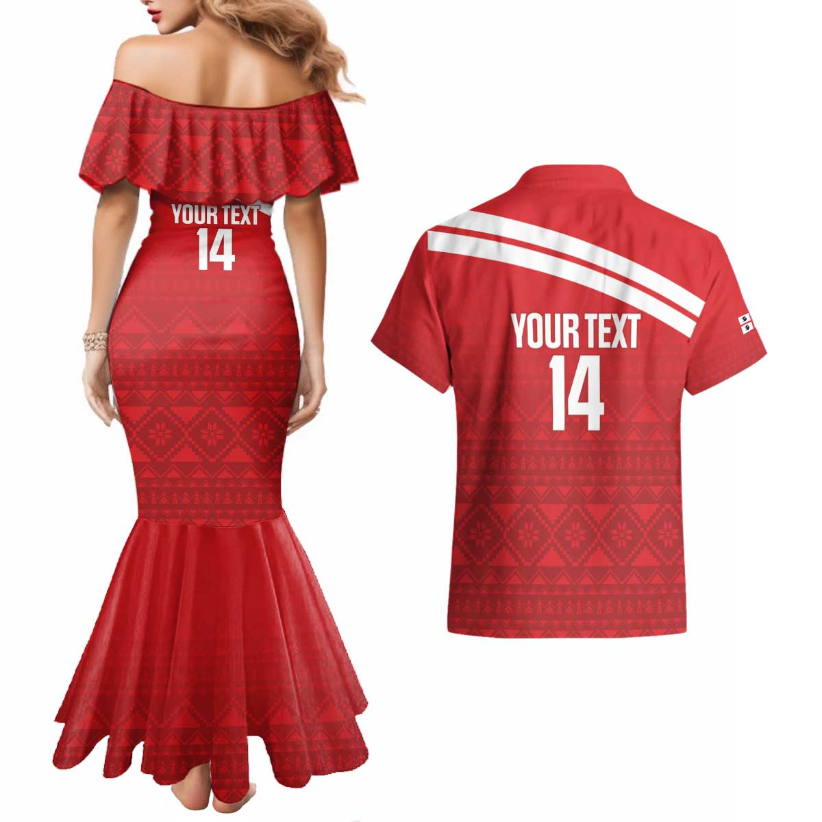 Custom Sardinia Football Couples Matching Mermaid Dress and Hawaiian Shirt Forza Sa Natzionale Sardegna Pattern