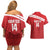 Custom Sardinia Football Couples Matching Off Shoulder Short Dress and Hawaiian Shirt Forza Sa Natzionale Sardegna Pattern