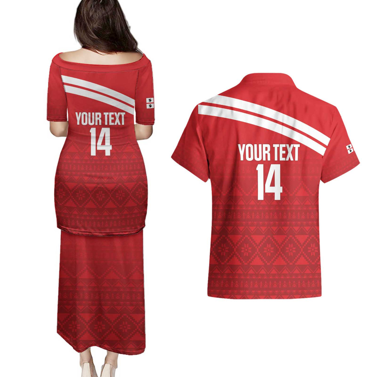 Custom Sardinia Football Couples Matching Puletasi and Hawaiian Shirt Forza Sa Natzionale Sardegna Pattern