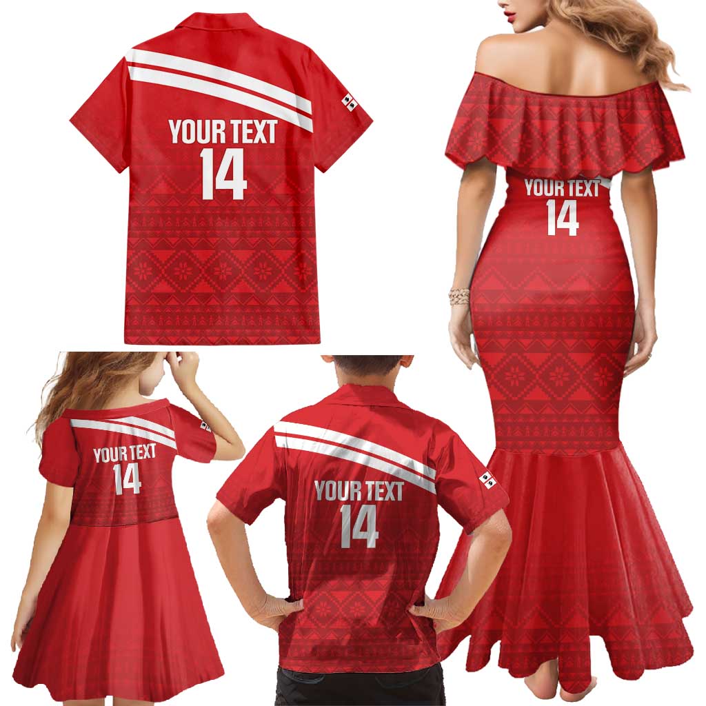 Custom Sardinia Football Family Matching Mermaid Dress and Hawaiian Shirt Forza Sa Natzionale Sardegna Pattern