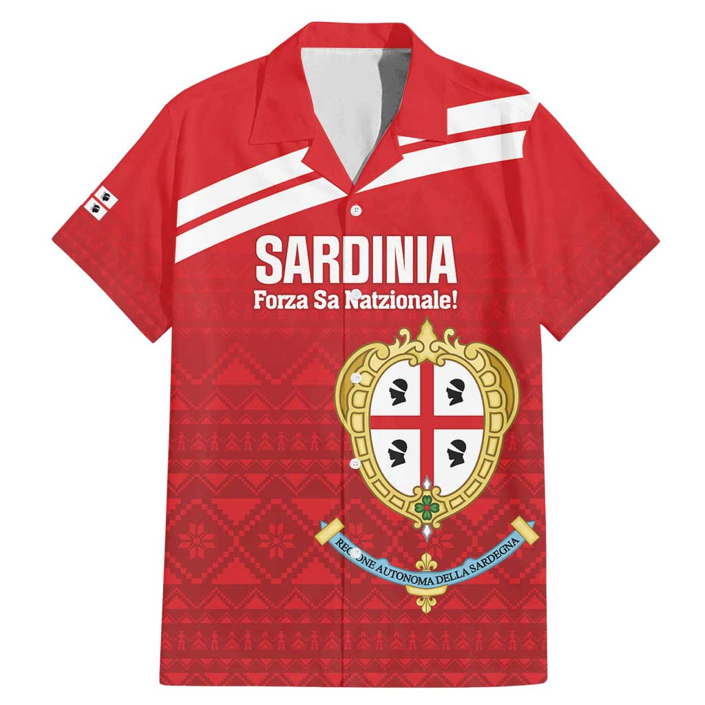Custom Sardinia Football Family Matching Mermaid Dress and Hawaiian Shirt Forza Sa Natzionale Sardegna Pattern