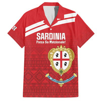 Custom Sardinia Football Family Matching Off The Shoulder Long Sleeve Dress and Hawaiian Shirt Forza Sa Natzionale Sardegna Pattern