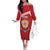 Custom Sardinia Football Family Matching Off The Shoulder Long Sleeve Dress and Hawaiian Shirt Forza Sa Natzionale Sardegna Pattern