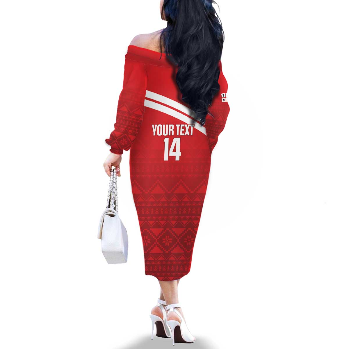 Custom Sardinia Football Family Matching Off The Shoulder Long Sleeve Dress and Hawaiian Shirt Forza Sa Natzionale Sardegna Pattern