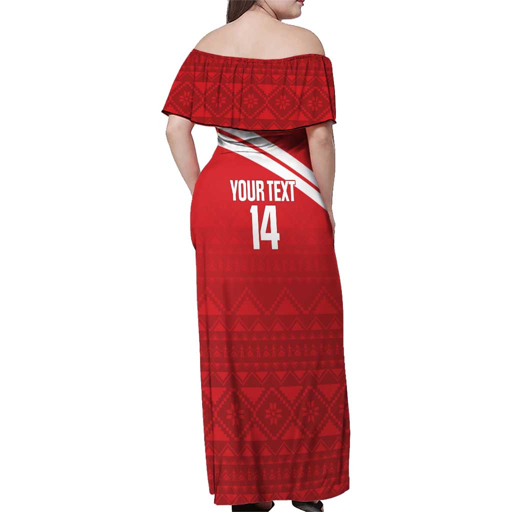 Custom Sardinia Football Family Matching Off Shoulder Maxi Dress and Hawaiian Shirt Forza Sa Natzionale Sardegna Pattern