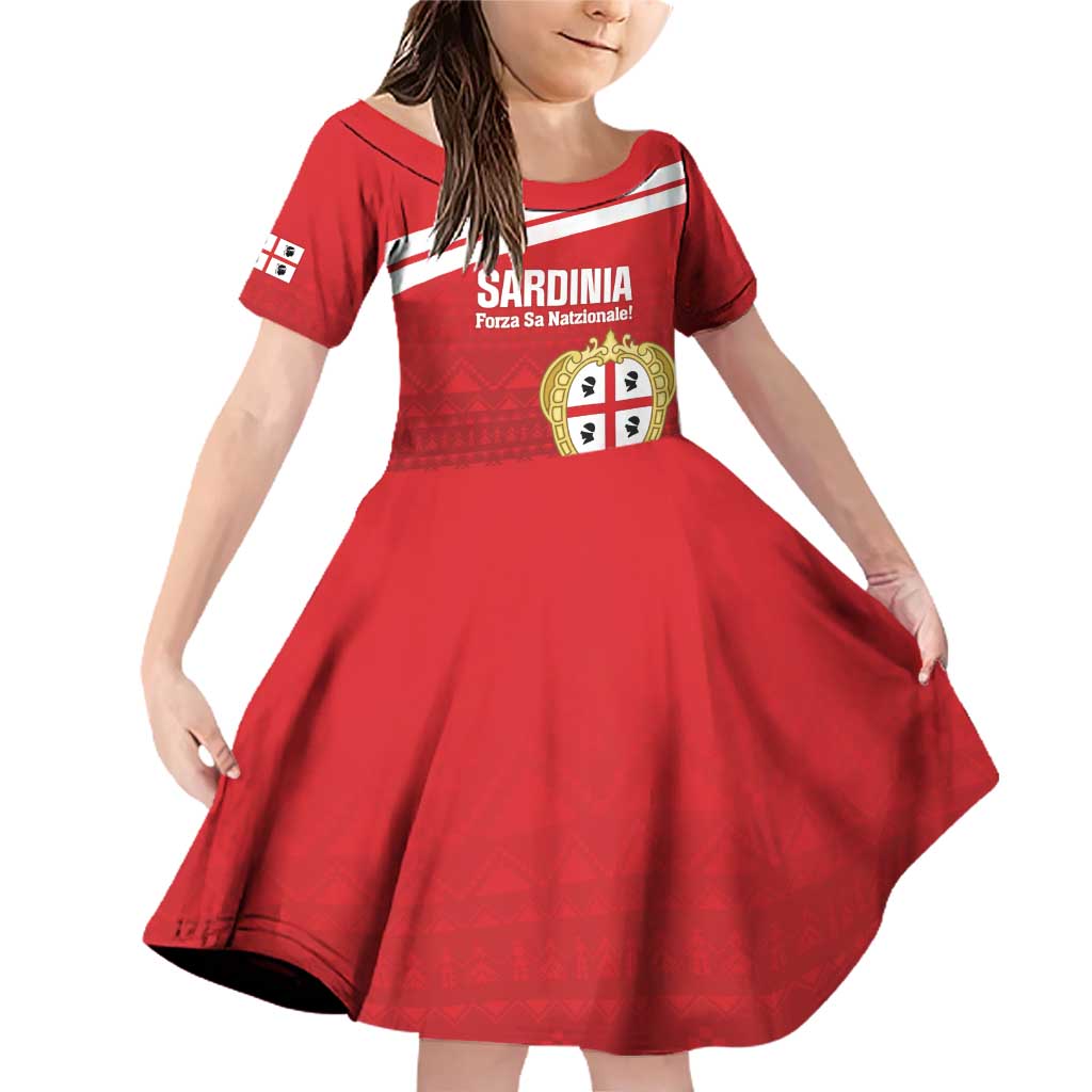 Custom Sardinia Football Family Matching Off Shoulder Short Dress and Hawaiian Shirt Forza Sa Natzionale Sardegna Pattern