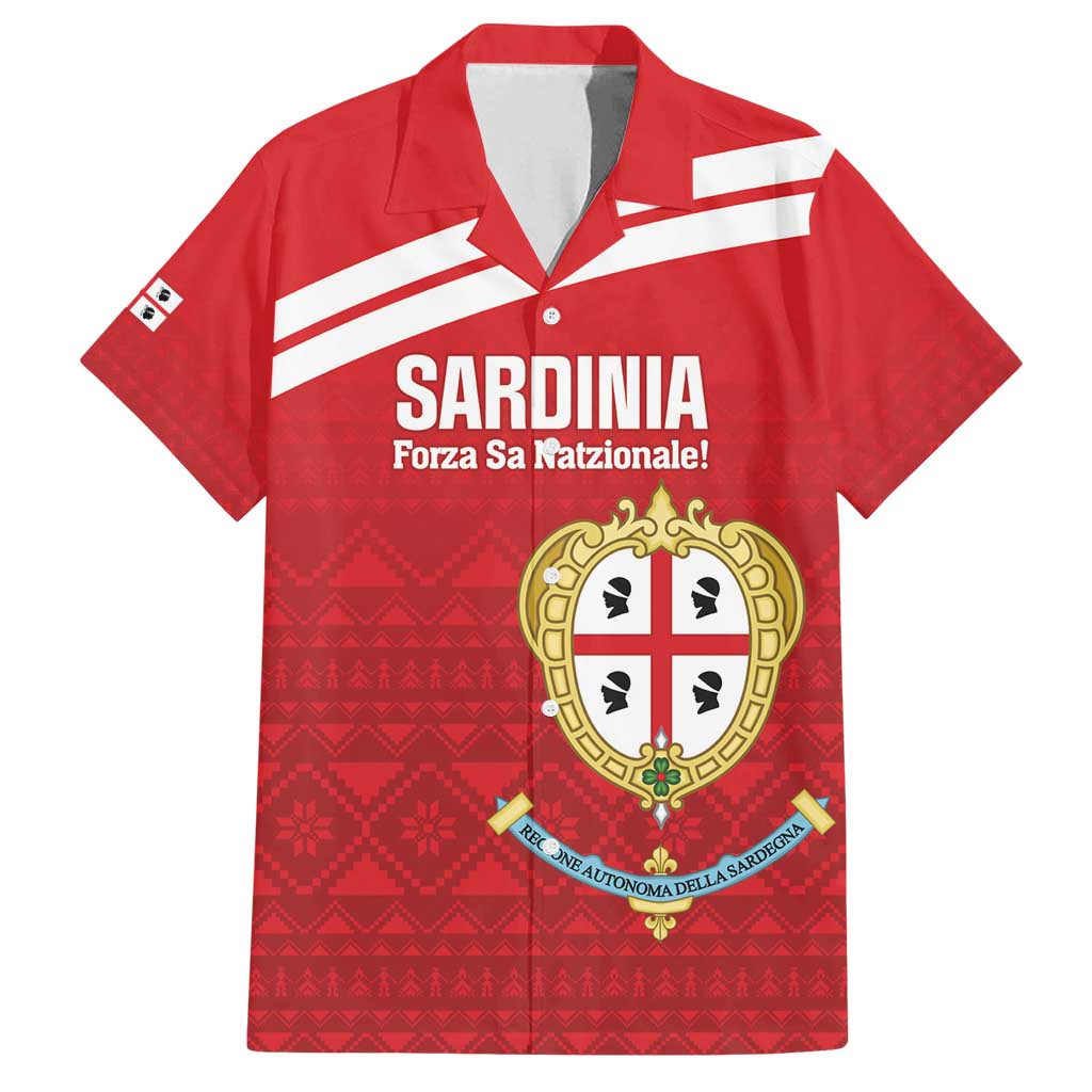 Custom Sardinia Football Family Matching Puletasi and Hawaiian Shirt Forza Sa Natzionale Sardegna Pattern