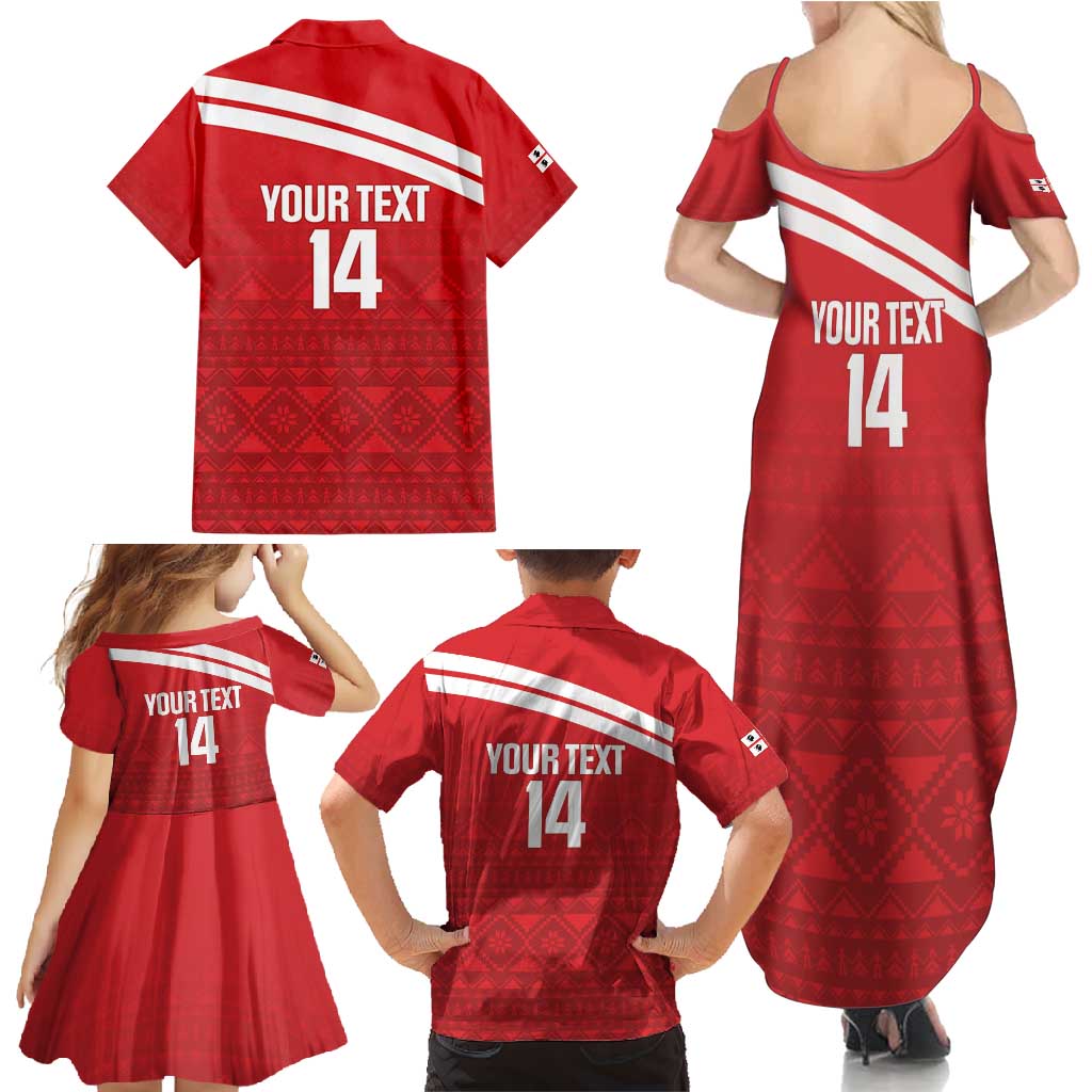 Custom Sardinia Football Family Matching Summer Maxi Dress and Hawaiian Shirt Forza Sa Natzionale Sardegna Pattern