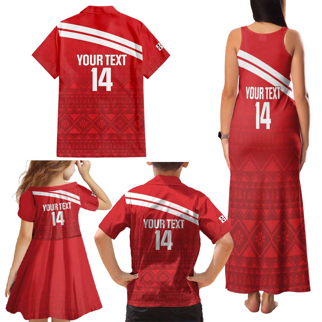Custom Sardinia Football Family Matching Tank Maxi Dress and Hawaiian Shirt Forza Sa Natzionale Sardegna Pattern