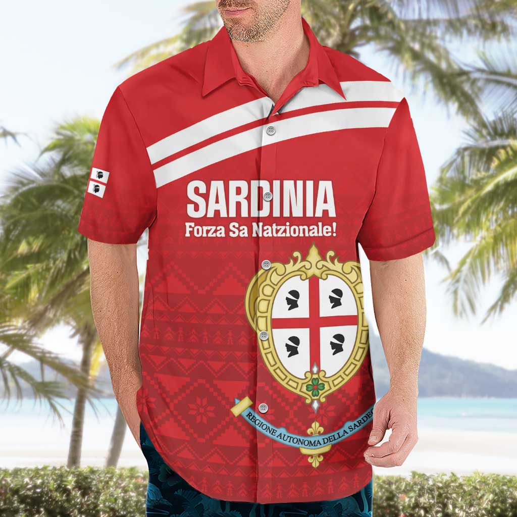 Custom Sardinia Football Hawaiian Shirt Forza Sa Natzionale Sardegna Pattern
