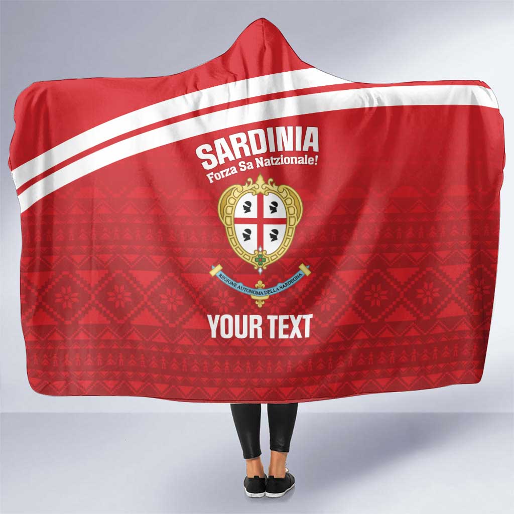 Custom Sardinia Football Hooded Blanket Forza Sa Natzionale Sardegna Pattern