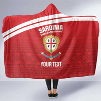 Custom Sardinia Football Hooded Blanket Forza Sa Natzionale Sardegna Pattern