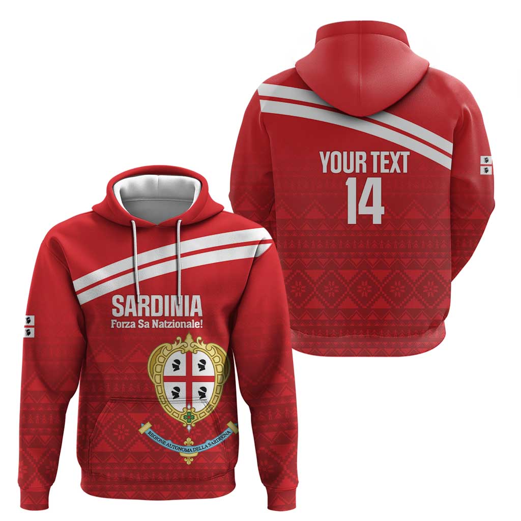 Custom Sardinia Football Hoodie Forza Sa Natzionale Sardegna Pattern