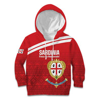 Custom Sardinia Football Kid Hoodie Forza Sa Natzionale Sardegna Pattern