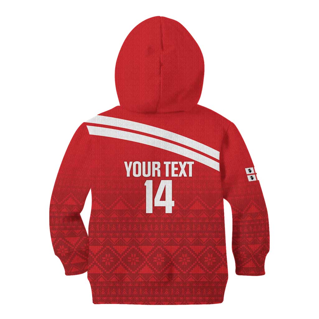 Custom Sardinia Football Kid Hoodie Forza Sa Natzionale Sardegna Pattern