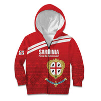 Custom Sardinia Football Kid Hoodie Forza Sa Natzionale Sardegna Pattern