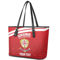 Custom Sardinia Football Leather Tote Bag Forza Sa Natzionale Sardegna Pattern