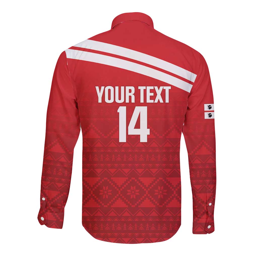 Custom Sardinia Football Long Sleeve Button Shirt Forza Sa Natzionale Sardegna Pattern