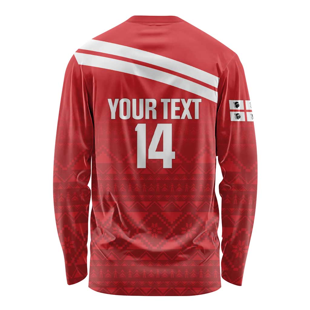 Custom Sardinia Football Long Sleeve Shirt Forza Sa Natzionale Sardegna Pattern