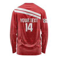 Custom Sardinia Football Long Sleeve Shirt Forza Sa Natzionale Sardegna Pattern