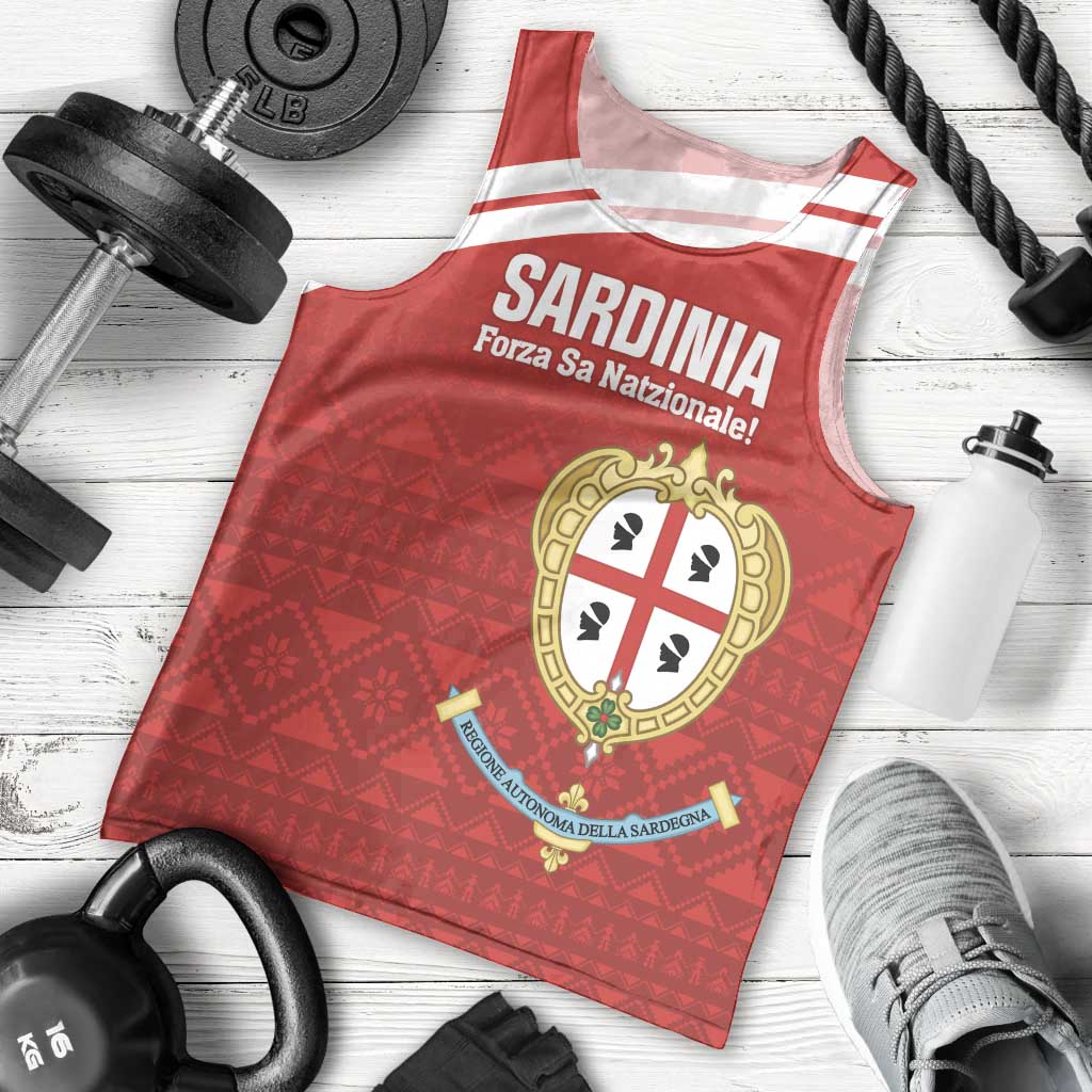 Custom Sardinia Football Men Tank Top Forza Sa Natzionale Sardegna Pattern