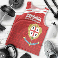 Custom Sardinia Football Men Tank Top Forza Sa Natzionale Sardegna Pattern
