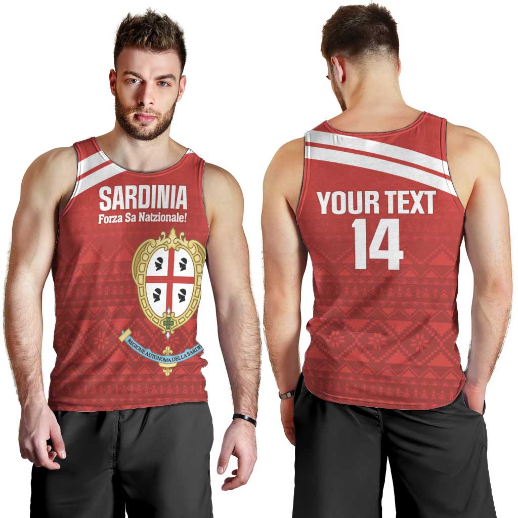 Custom Sardinia Football Men Tank Top Forza Sa Natzionale Sardegna Pattern