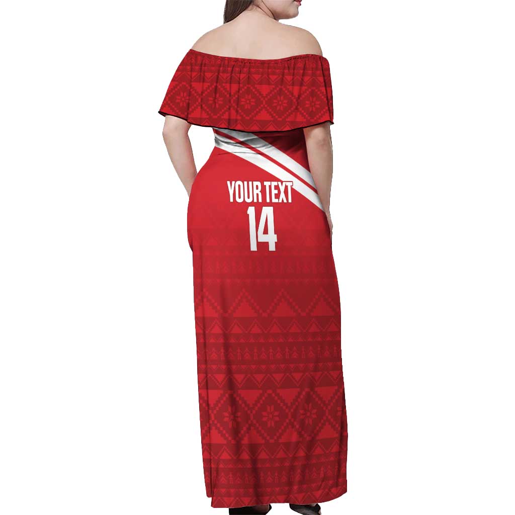 Custom Sardinia Football Off Shoulder Maxi Dress Forza Sa Natzionale Sardegna Pattern