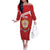 Custom Sardinia Football Off The Shoulder Long Sleeve Dress Forza Sa Natzionale Sardegna Pattern