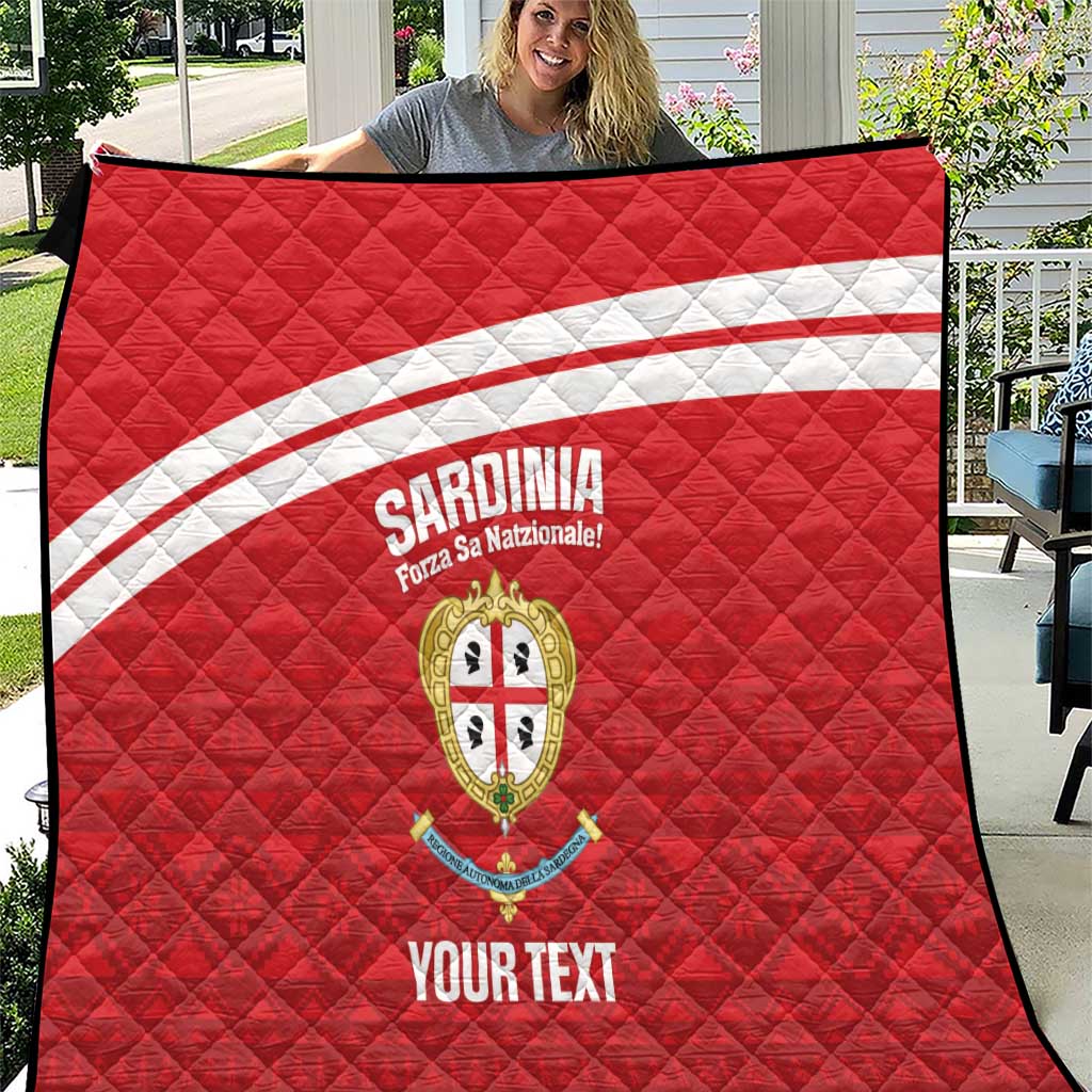 Custom Sardinia Football Quilt Forza Sa Natzionale Sardegna Pattern