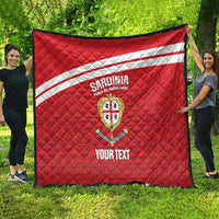 Custom Sardinia Football Quilt Forza Sa Natzionale Sardegna Pattern