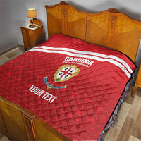Custom Sardinia Football Quilt Forza Sa Natzionale Sardegna Pattern