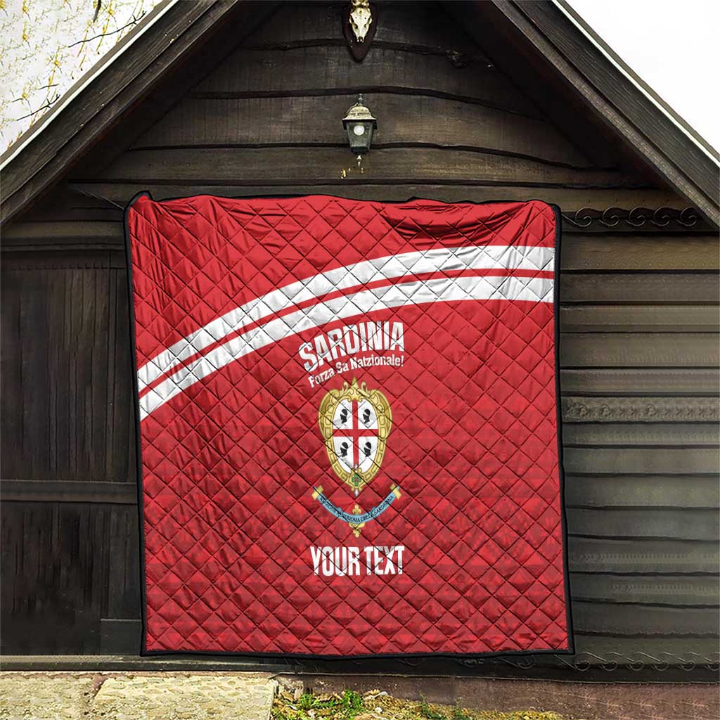 Custom Sardinia Football Quilt Forza Sa Natzionale Sardegna Pattern