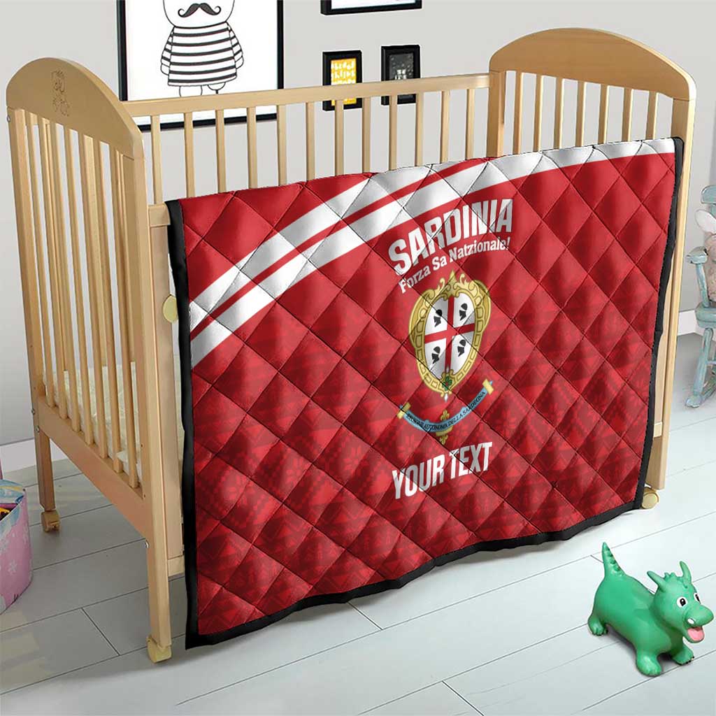 Custom Sardinia Football Quilt Forza Sa Natzionale Sardegna Pattern