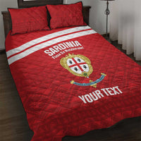Custom Sardinia Football Quilt Bed Set Forza Sa Natzionale Sardegna Pattern