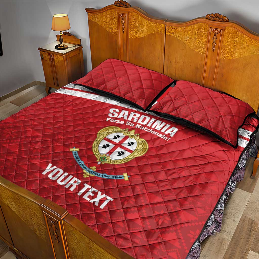 Custom Sardinia Football Quilt Bed Set Forza Sa Natzionale Sardegna Pattern