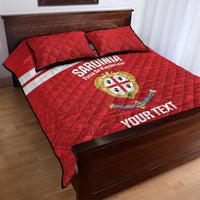Custom Sardinia Football Quilt Bed Set Forza Sa Natzionale Sardegna Pattern