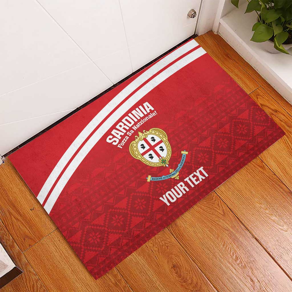 Custom Sardinia Football Rubber Doormat Forza Sa Natzionale Sardegna Pattern