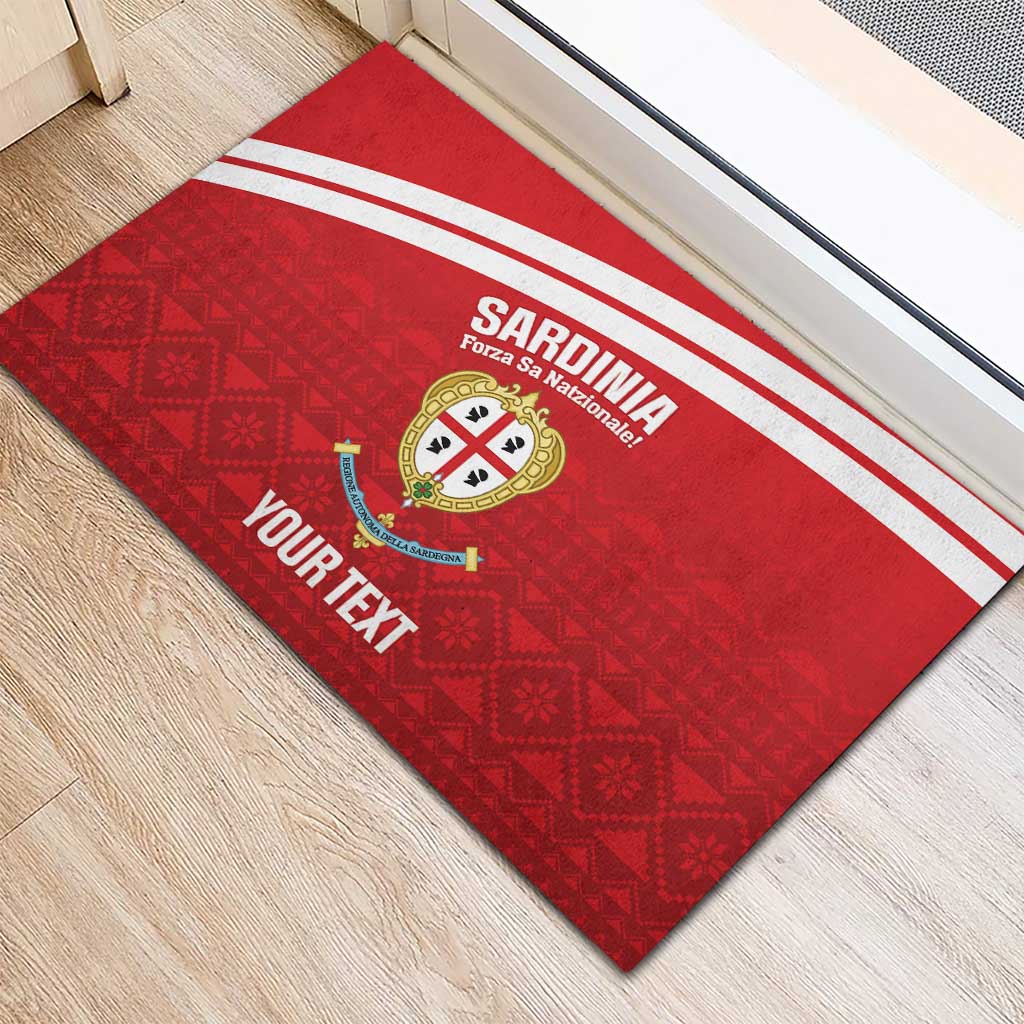 Custom Sardinia Football Rubber Doormat Forza Sa Natzionale Sardegna Pattern