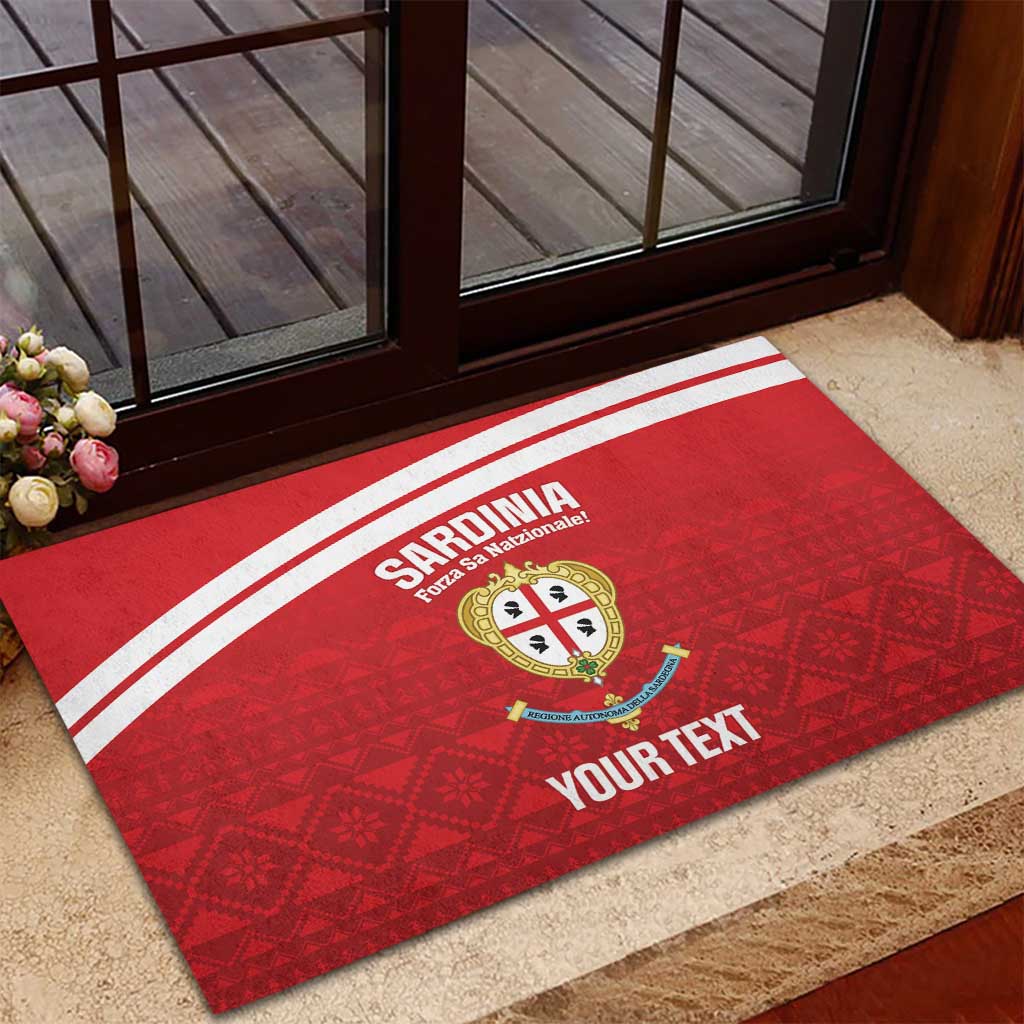 Custom Sardinia Football Rubber Doormat Forza Sa Natzionale Sardegna Pattern