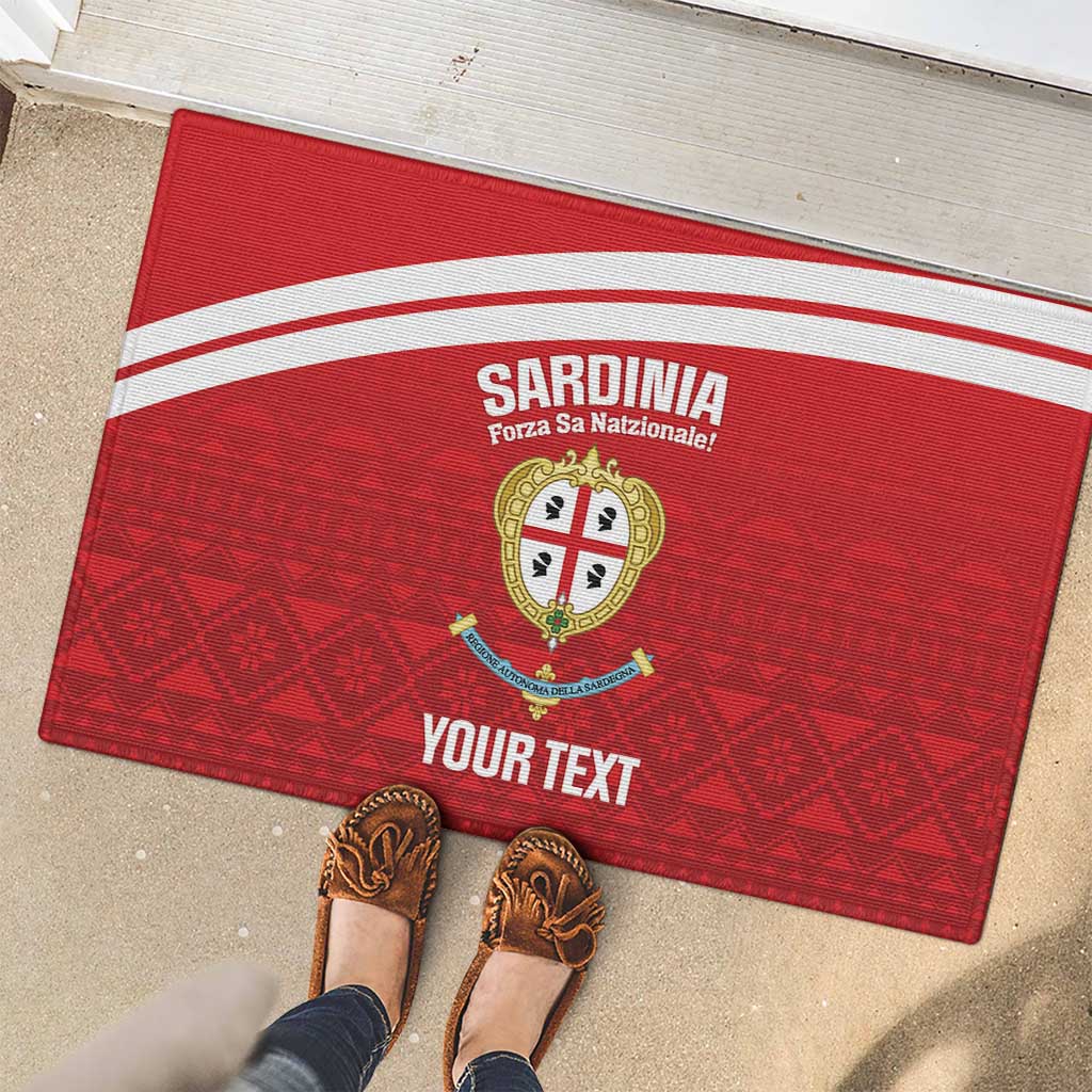 Custom Sardinia Football Rubber Doormat Forza Sa Natzionale Sardegna Pattern