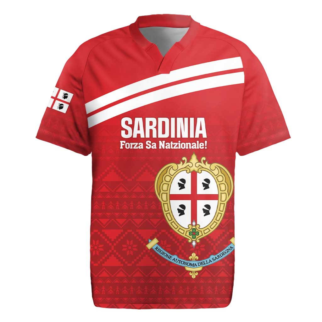Custom Sardinia Football Rugby Jersey Forza Sa Natzionale Sardegna Pattern