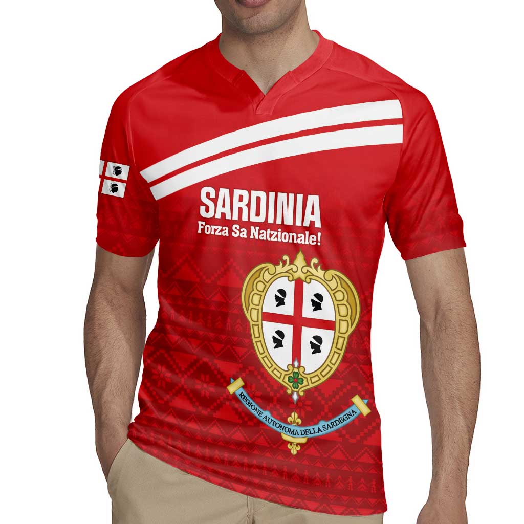 Custom Sardinia Football Rugby Jersey Forza Sa Natzionale Sardegna Pattern