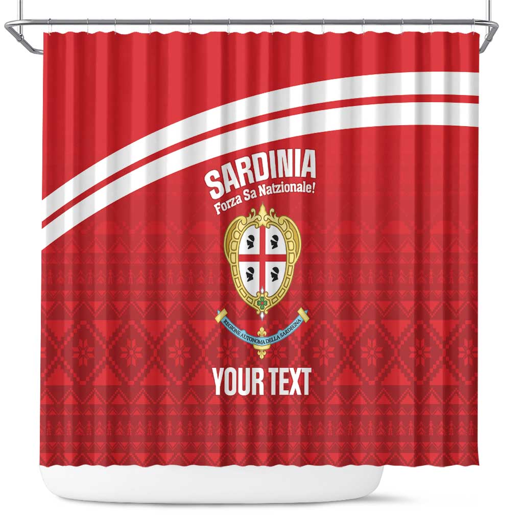 Custom Sardinia Football Shower Curtain Forza Sa Natzionale Sardegna Pattern