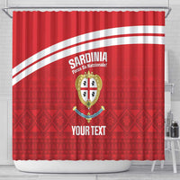 Custom Sardinia Football Shower Curtain Forza Sa Natzionale Sardegna Pattern