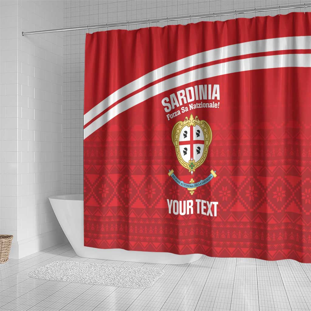Custom Sardinia Football Shower Curtain Forza Sa Natzionale Sardegna Pattern